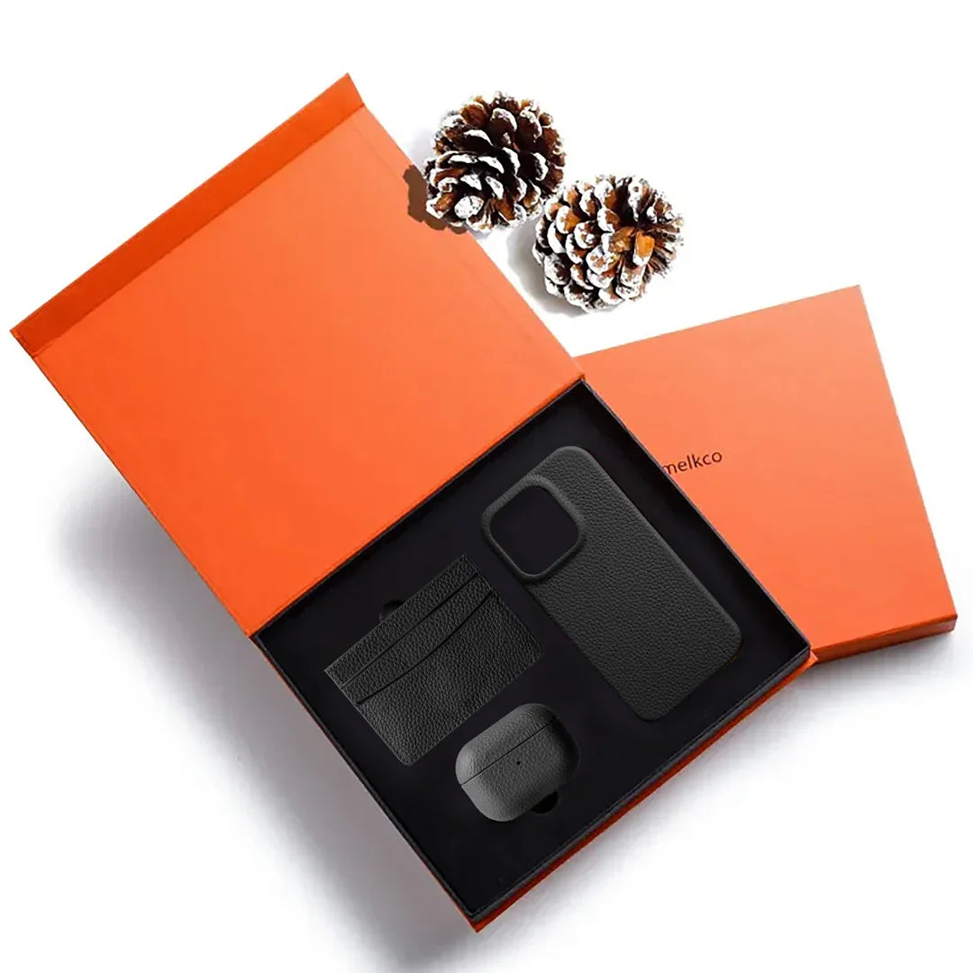 Melkco Premium Leather Gift Set - Black - Tashqila Melkco Premium Leather Gift Set - Black - Tashqila